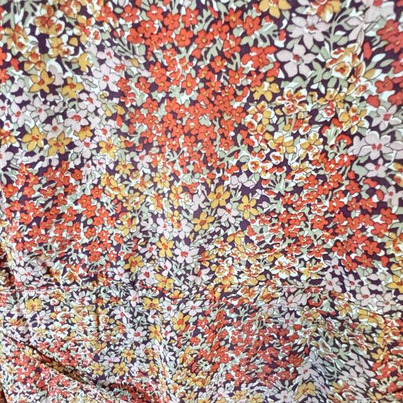 New MNG Mango Chiffon Floral Print Maxi Dress Smocked Ruffles Sz XS - Picture 14 of 16